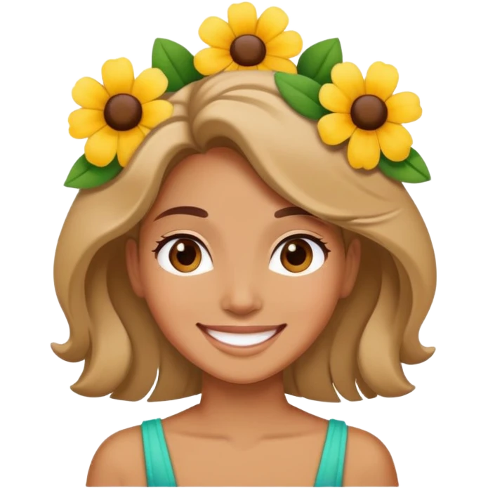 Tan female with flower in hair  emoji