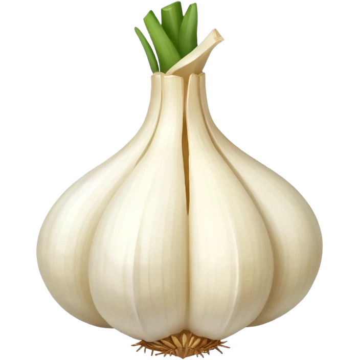 single garlic clove with cubed garlic emoji