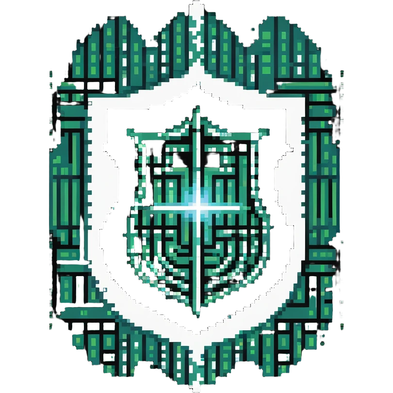 protective shield with binary code pattern and magical energy field emoji