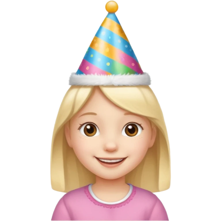 a little girl with birthday hat















 emoji