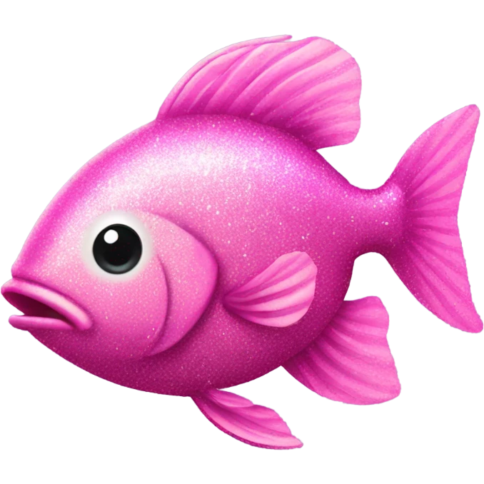 Pink full body fish with glitter emoji