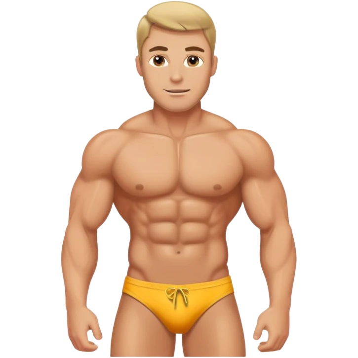 Muscular Caucasian man wearing a bikini emoji