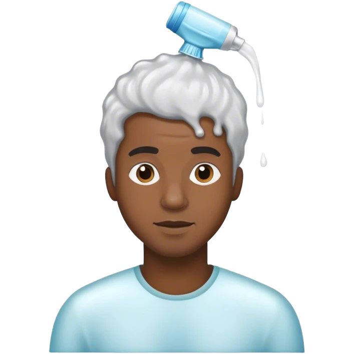 Black guy shampoo on hair emoji