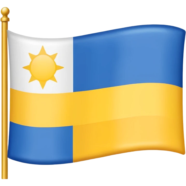 A flag with 3 colors bleu on top white in midlle and yellow down emoji