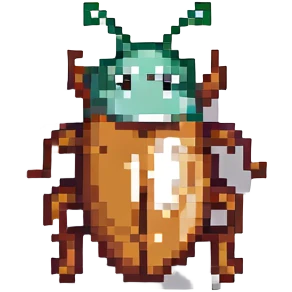 Tiny bug (cockroach) partying emoji