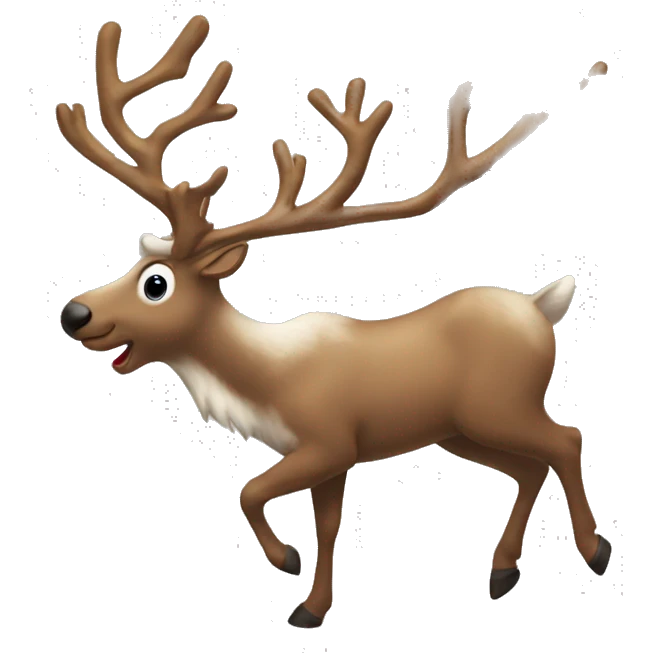 flying reindeer side profile christmas emoji