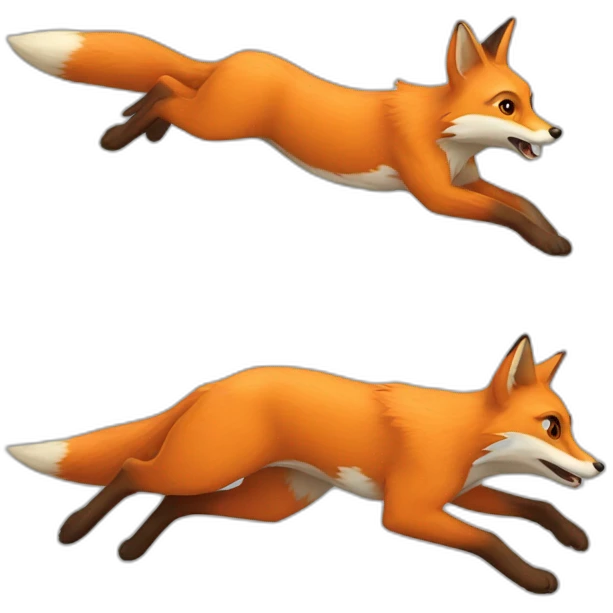 Fox chasing rabbit emoji