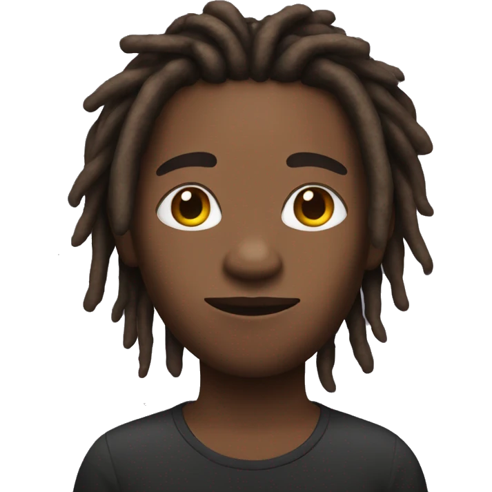 Brown skin with dreads emoji