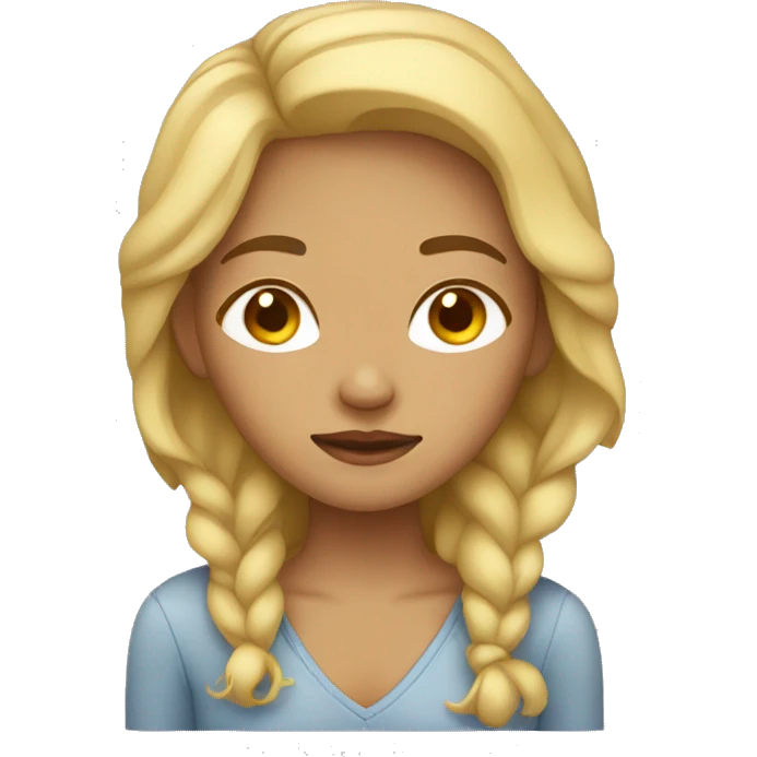 a girl , light skin , sleeping  emoji