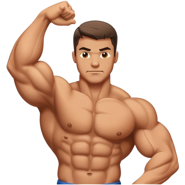 Man flexing muscles showing off emoji