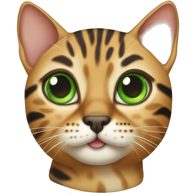 Bengal cat with green eyes emoji