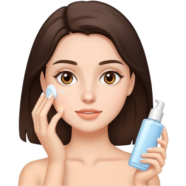 brunett girl make skin care emoji