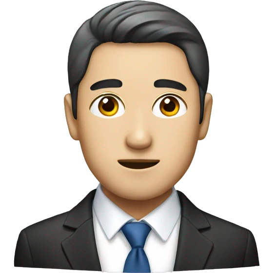 japanese businessman with narrow eyes emoji