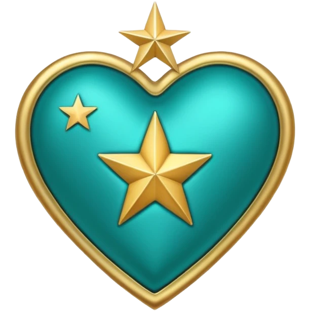 Teal heart with a star and 'you rock'  emoji