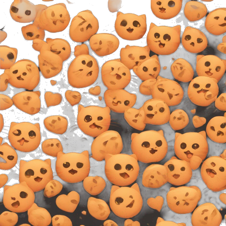 Cat naranja y negro corazón emoji
