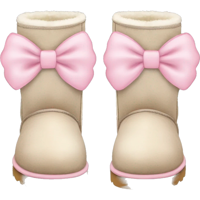 pair of uggs with light pink bow emoji