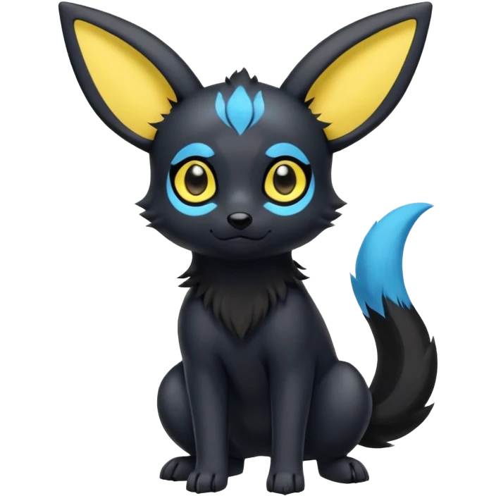 Cool cute edgy kawaii Quilava-Umbreon-animal-creature-hybrid full body emoji