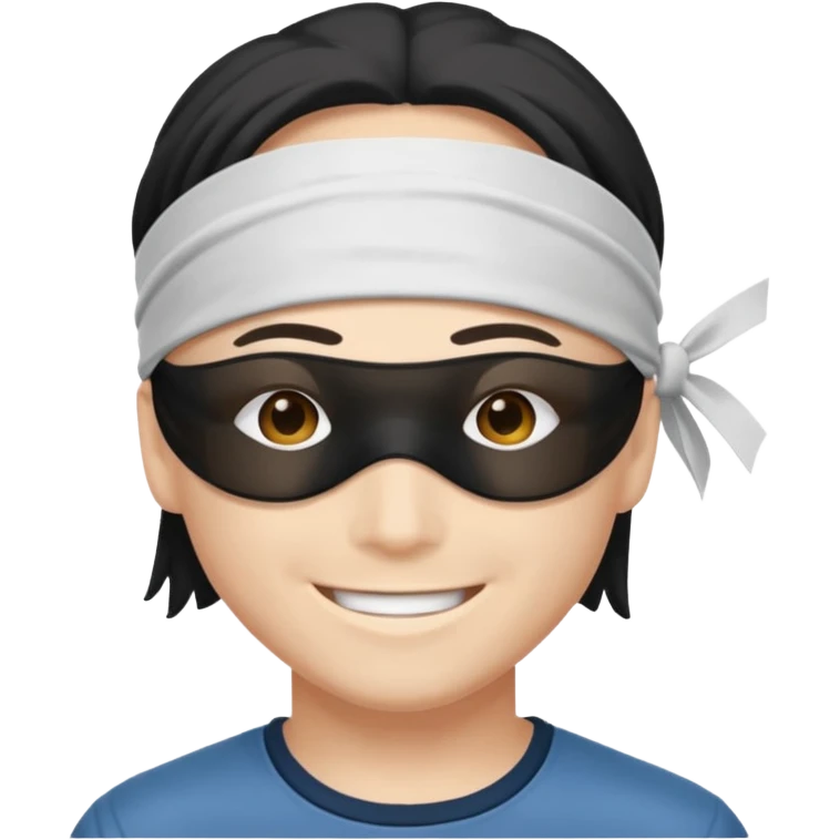 Gözleri bağlı sırıtan bir gojo satoru emoji