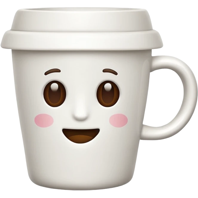 closed coffee cup, no face emoji