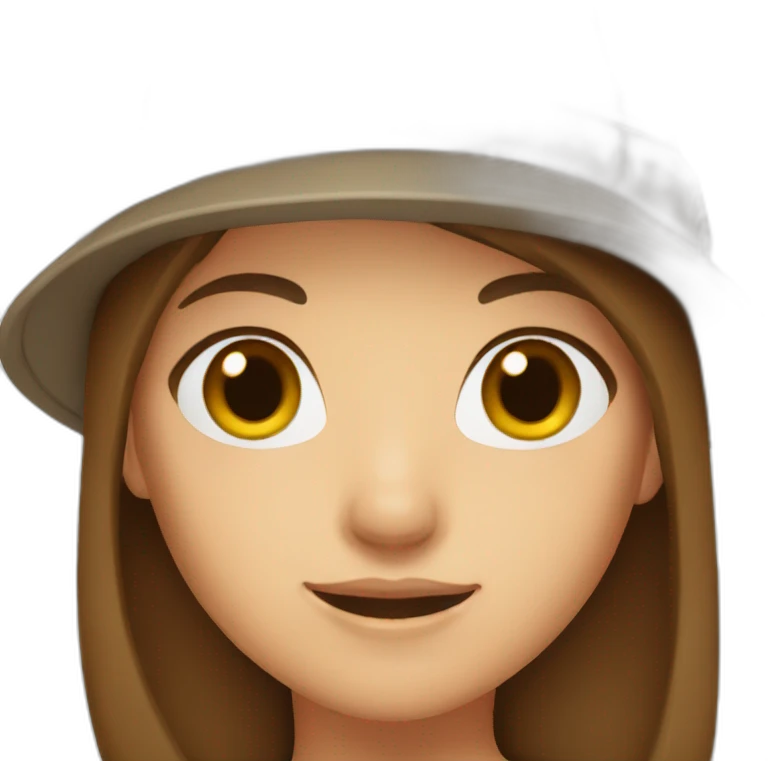 girl with brown hair and cap emoji