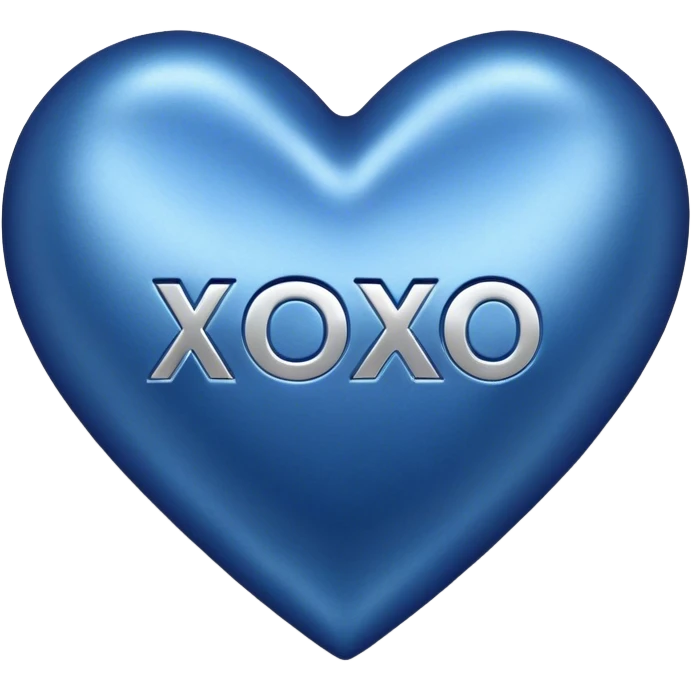 dark blue heart with xoxo in the middle  emoji