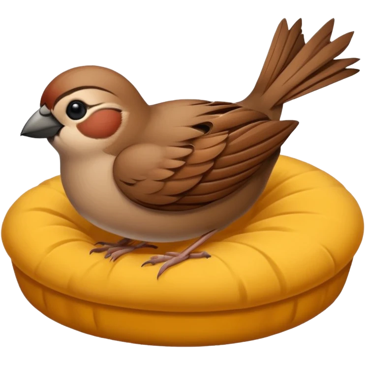 A sparrow sleeps emoji