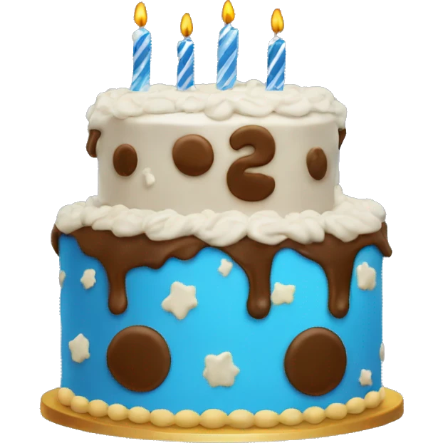 12th blue birthday cake  emoji
