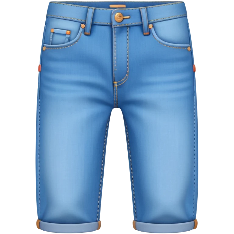 A 3D cartoon sky-blue  jeans with pockets and stitching details, casual slim fit, clean isolated background, Memoji-style. emoji
