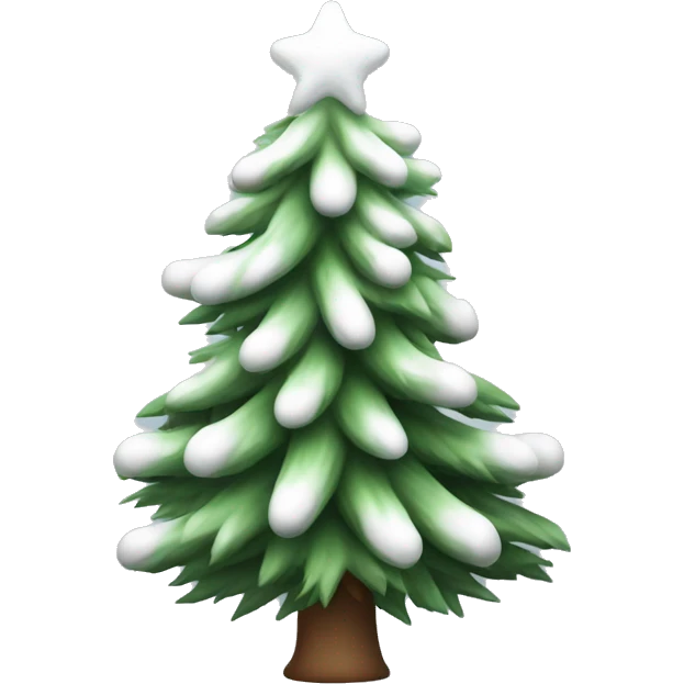  actual white fir christmas tree isolated.  emoji