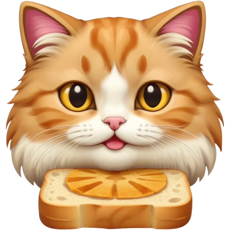 Cat eating bread emoji