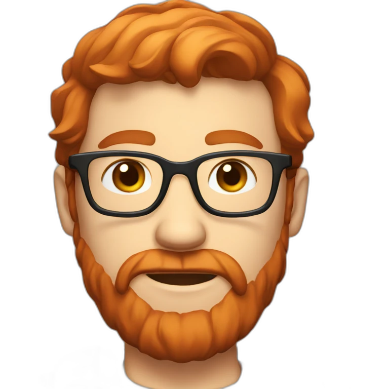 A red-haired guy with glasses and a beard emoji