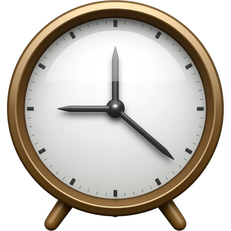 A clock with legs without arms emoji