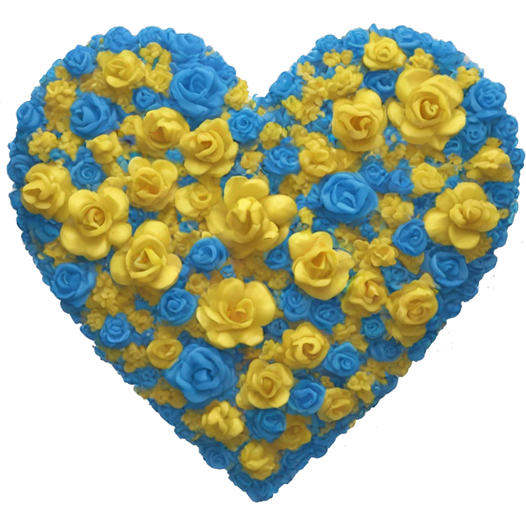 Heart blue and yellow emoji