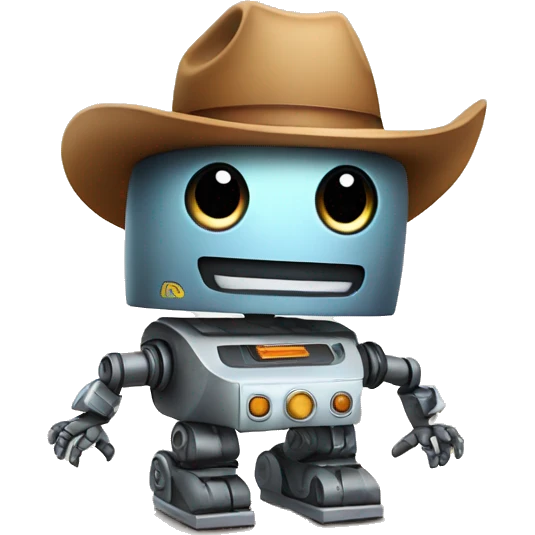cute robot with a cowboy hat emoji