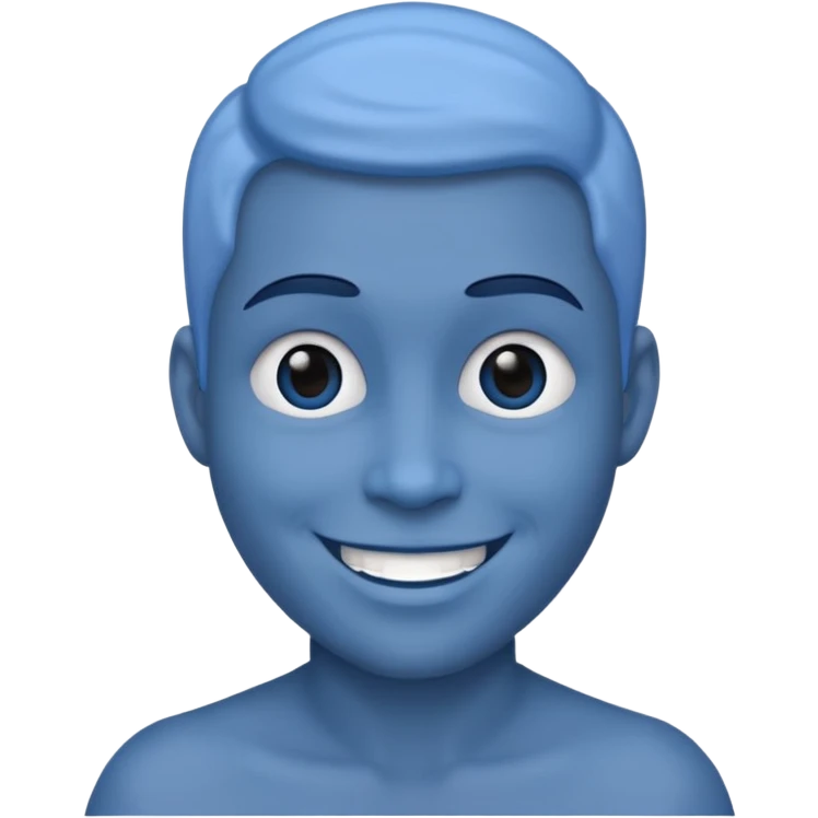 Blue smiling emoji