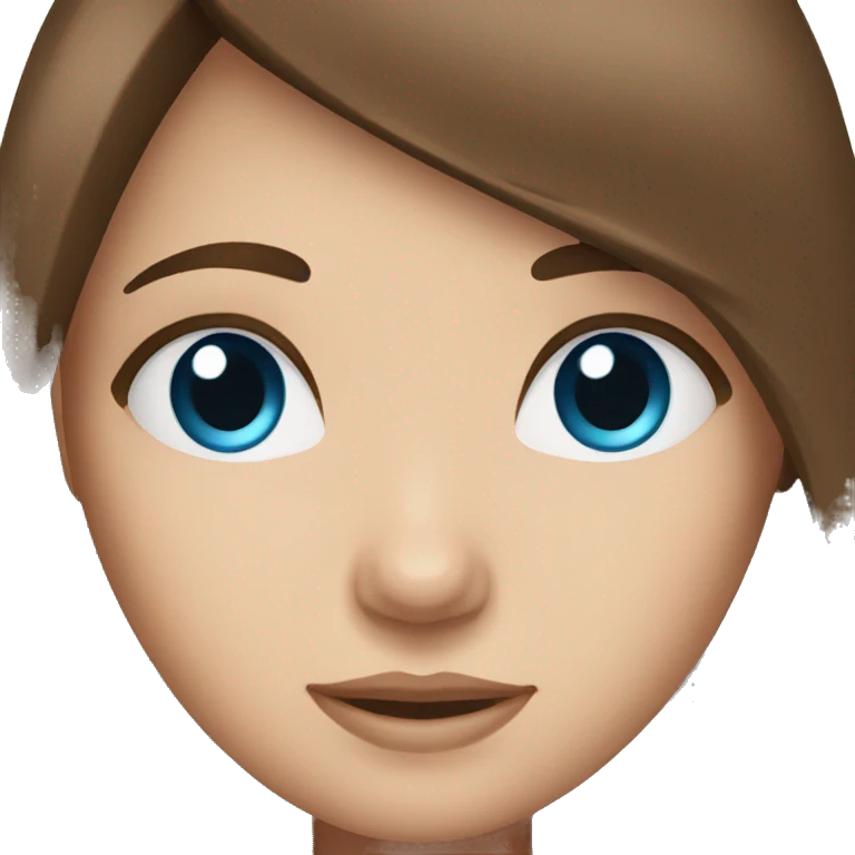 girl with straight brown hair and blue eyes  emoji