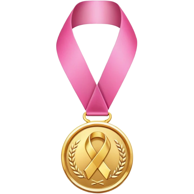 Gold medal with pink elements emoji