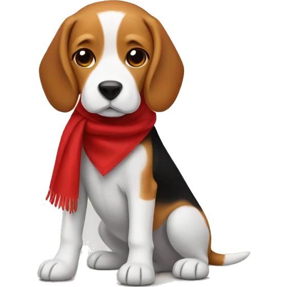 Beagle wearing a red triangle scarf emoji