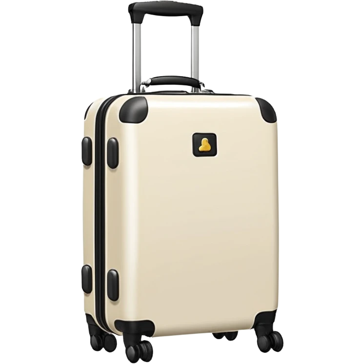aesthetic ivory minimal carry-on suitcase with wheels emoji