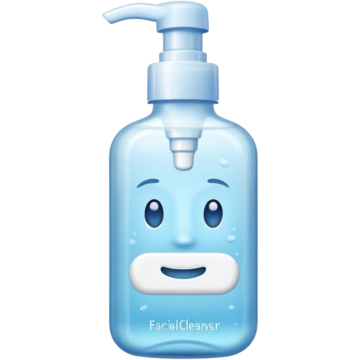 nettoyant visage avec ecriture emoji