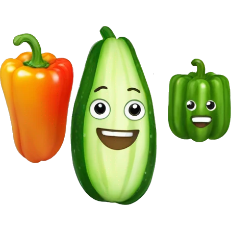 cucumber and bell pepper emoji