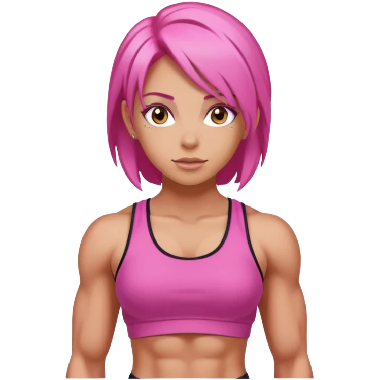 gym girl with pink hair emoji