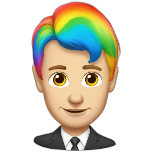 Putin with rainbow hair emoji