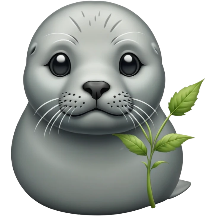 Grey slim seal Smoking weeds emoji