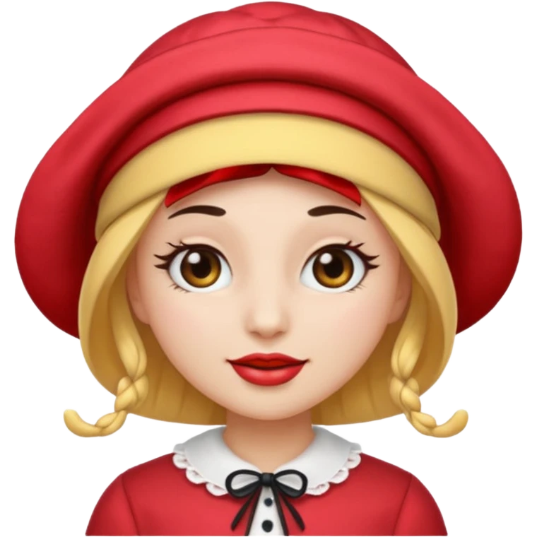 A emoji with a bonnet and lashes and nails emoji