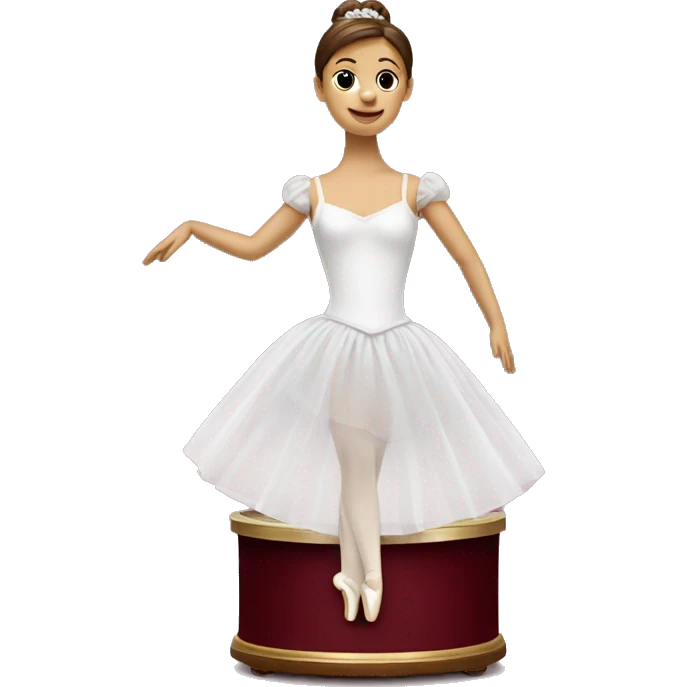 burgundy music box with white ballerina standing back emoji