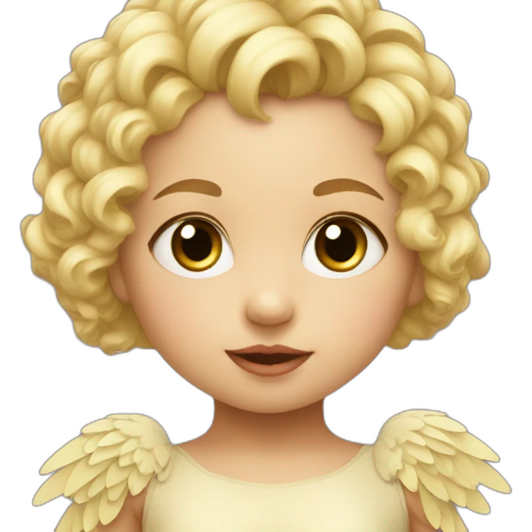 little blonde baby girl in a bird costume emoji