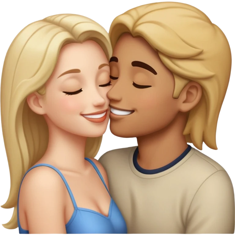 smiley kiss another smiley emoji