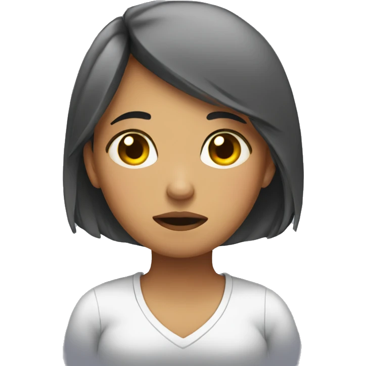 A tired girl in the office emoji