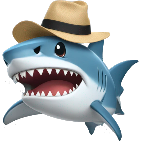 Shark with hat crying emoji